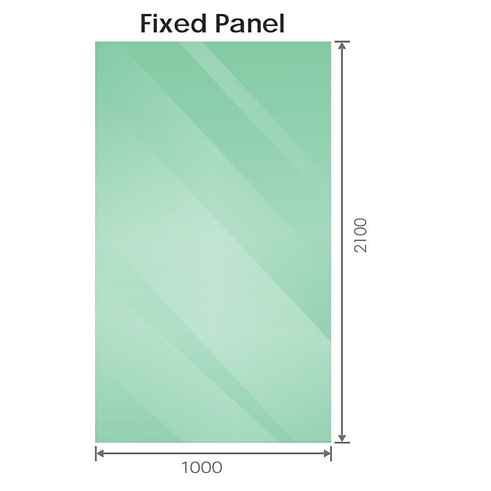 100x210cm Glass Shower Screen with Gold F-Brackets and Floor F-Bracket