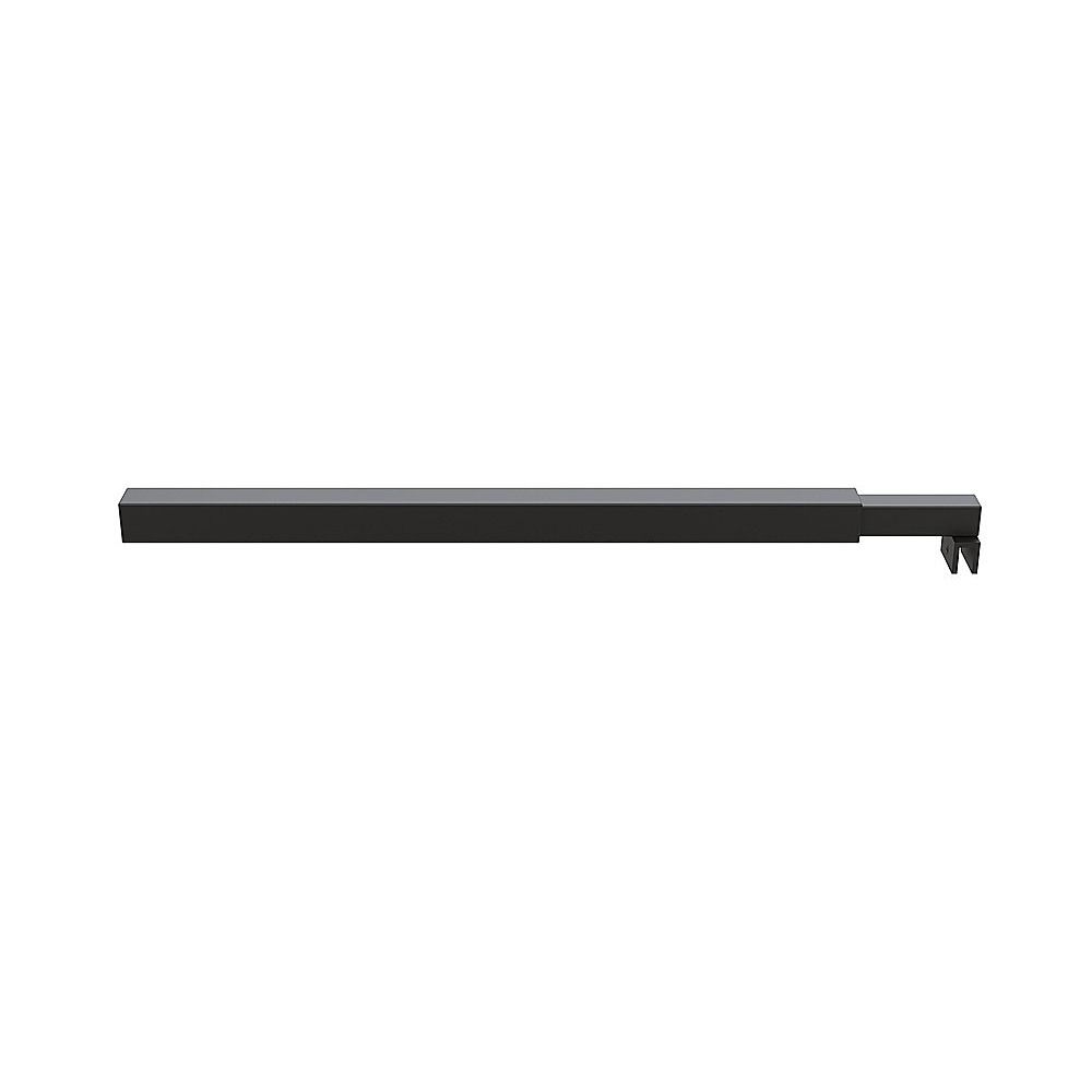 110x210cm Glass Shower Screen with Black F-Brackets and Square Pole