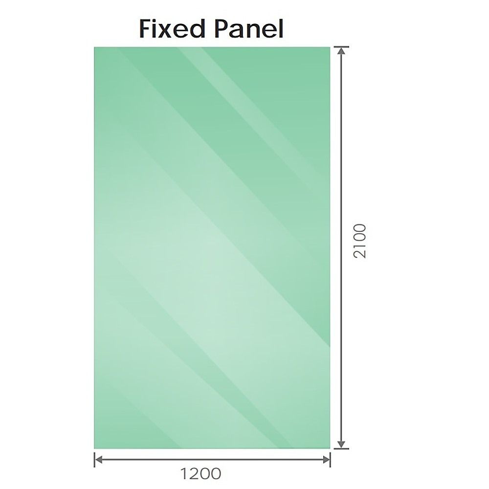 120x210cm Glass Shower Screen with Gold F-Brackets and Square Pole