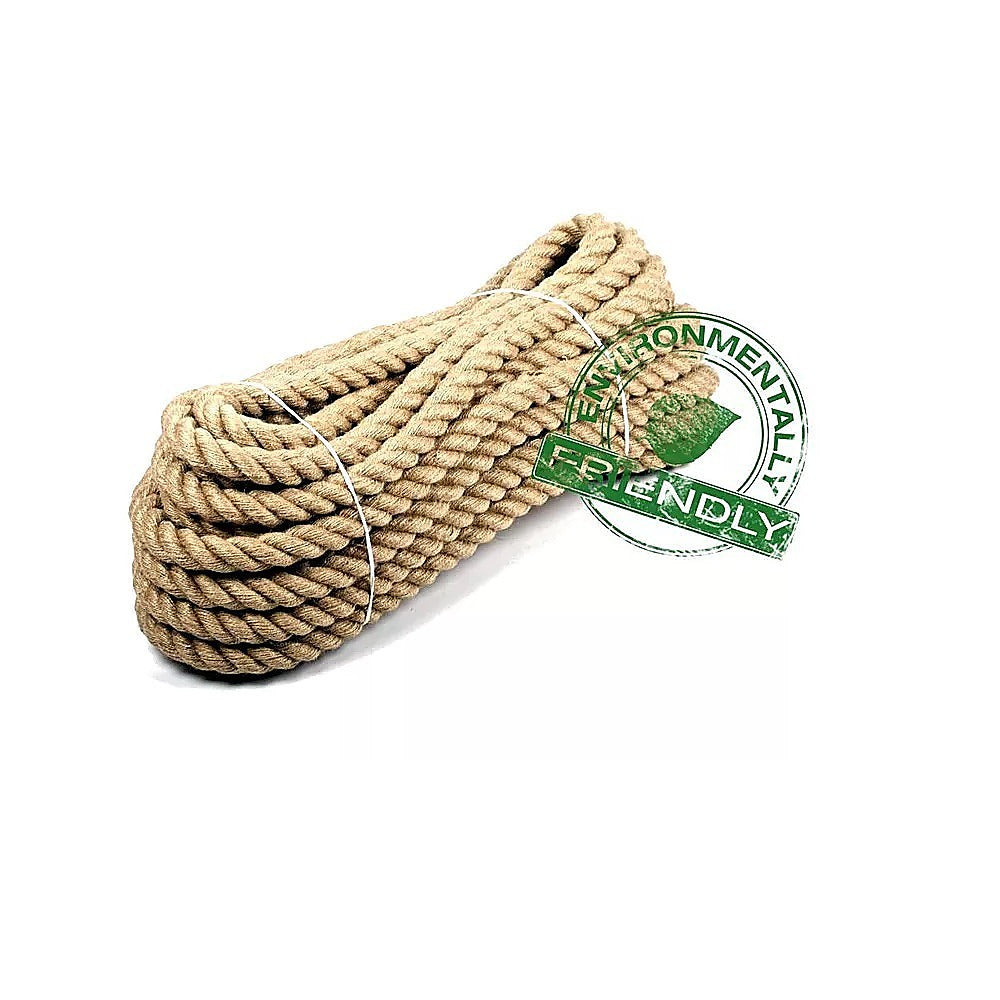 35m 100% Natural Jute Rope Twisted Decking Cord Garden Boating Sash Camping 32mm