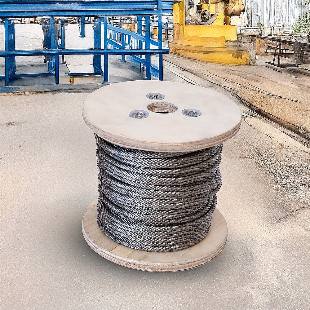 50m Stainless Steel Wire Rope Cable 5mm 316 A4 7x7 Balustrade Fence
