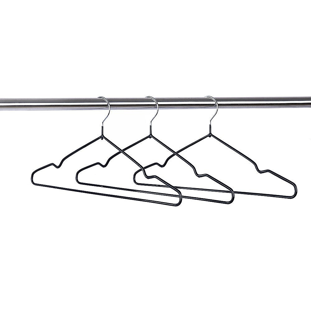 100x Metal Clothes Hangers Non Anti Slip Rubber Coated Wire Suit Coat Hanger