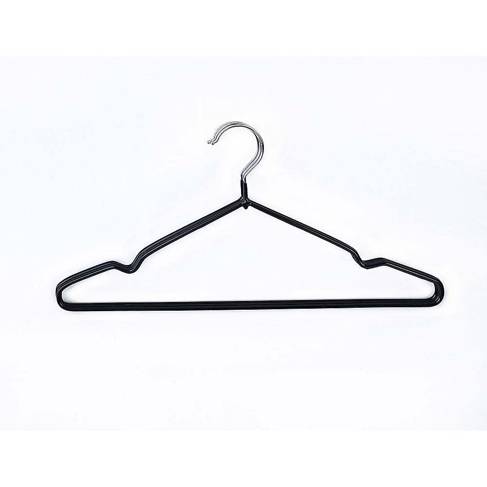 100x Metal Clothes Hangers Non Anti Slip Rubber Coated Wire Suit Coat Hanger