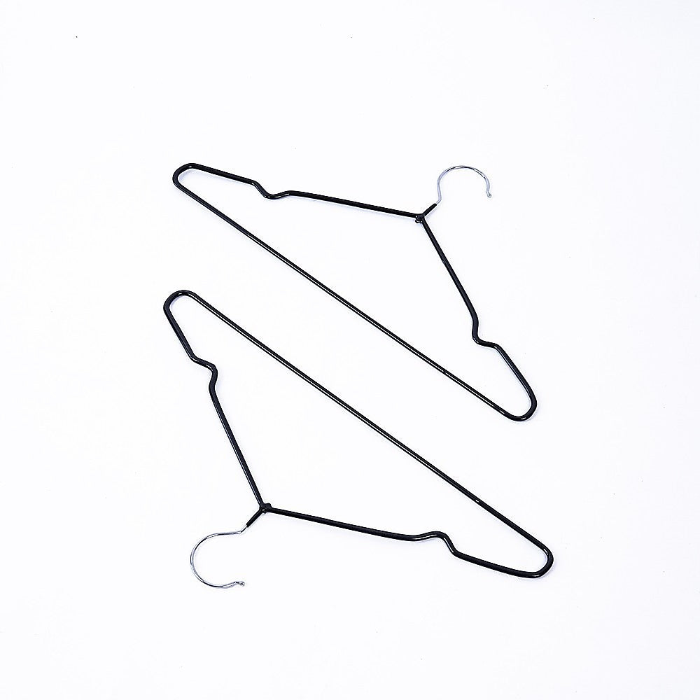 100x Metal Clothes Hangers Non Anti Slip Rubber Coated Wire Suit Coat Hanger