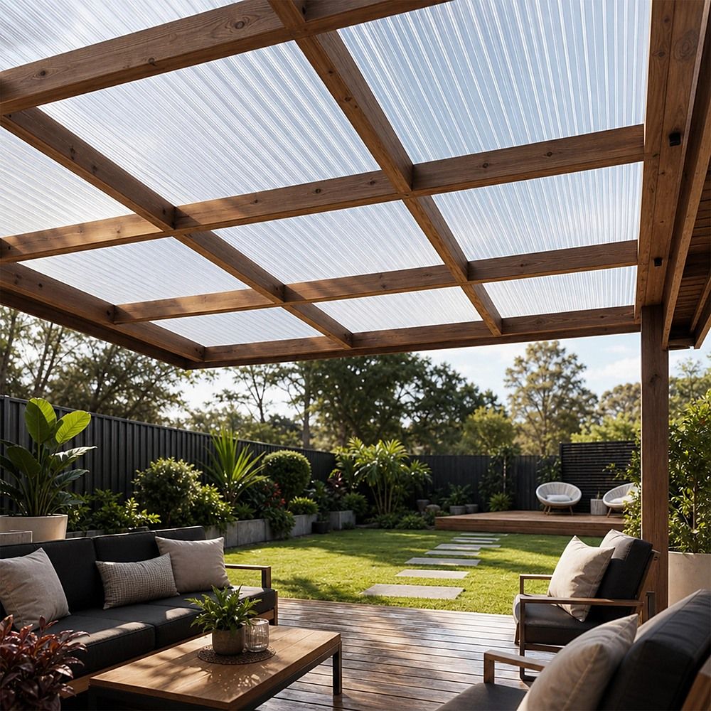 Polycarbonate Roofing Sheets – 105x210x1cm Clear Panels, 5 Pack