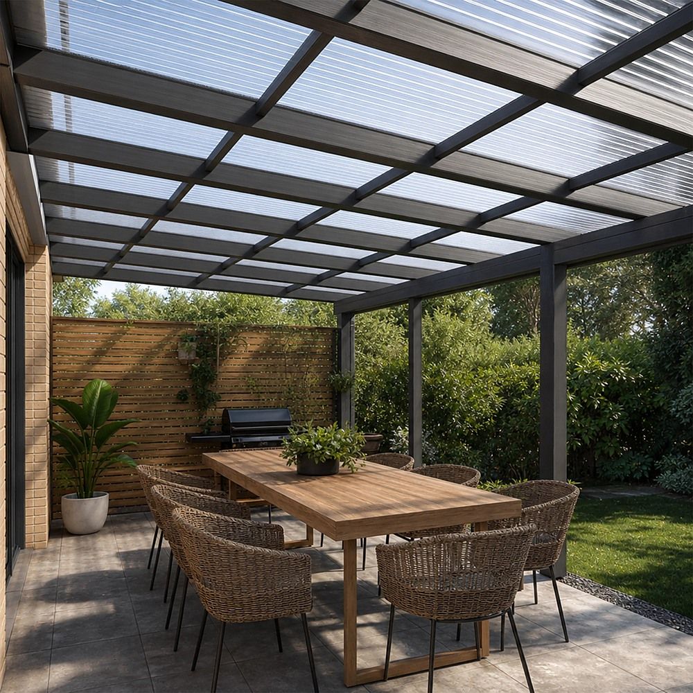 Polycarbonate Roofing Sheets – 105x210x1cm Clear Panels, 5 Pack