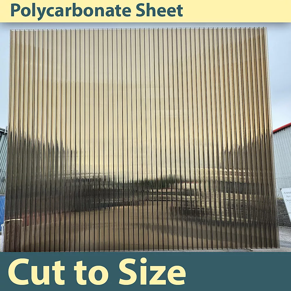 Polycarbonate Roofing Sheets – 105x210x1cm Tinted Bronze Panels, 5 Pack