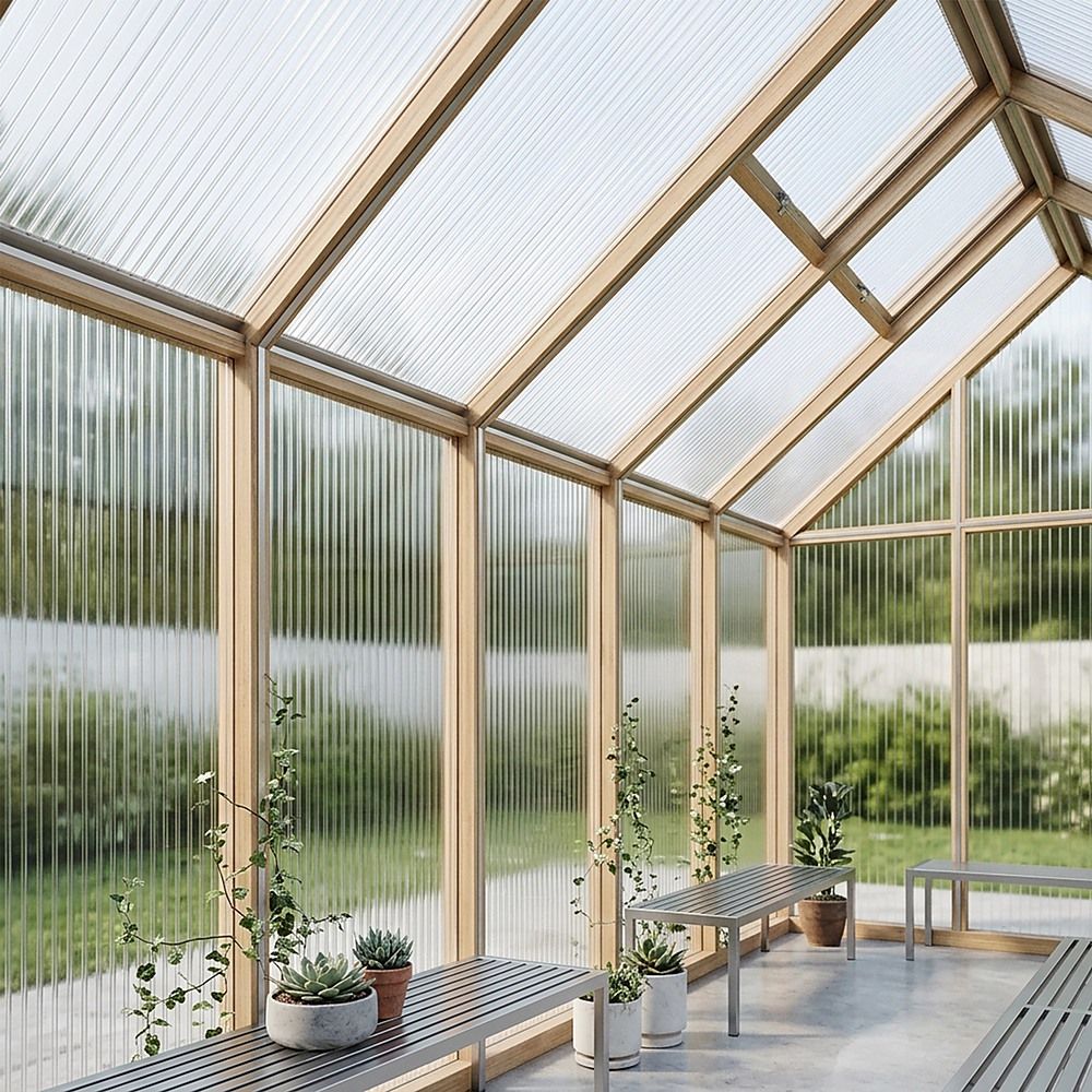 Polycarbonate Roofing Sheets – 105x210x1.6cm Clear Panels, 5 Pack