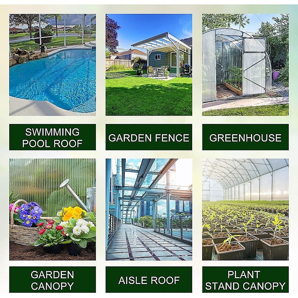 Polycarbonate Roofing Sheets – 105x210x1.6cm Clear Panels, 5 Pack