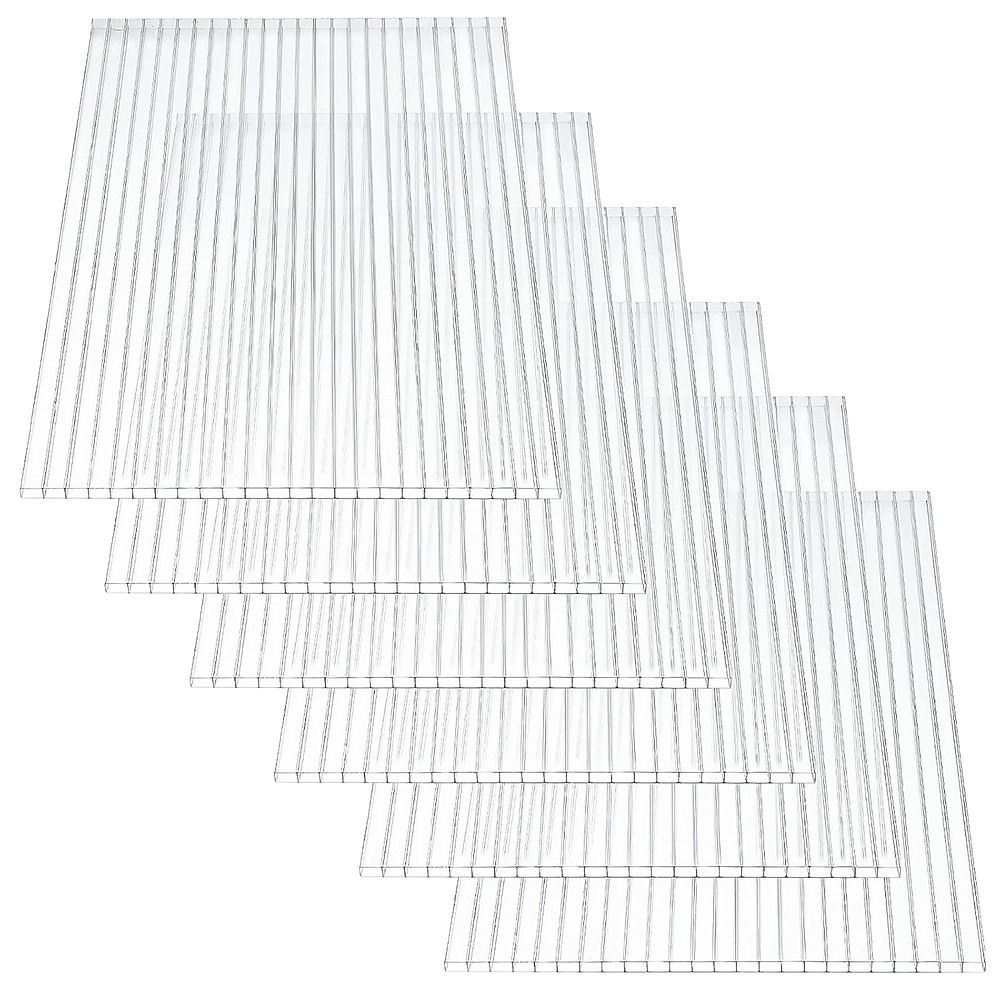 Polycarbonate Roofing Sheets – 610x1220mm Clear Panels, 12 Pack