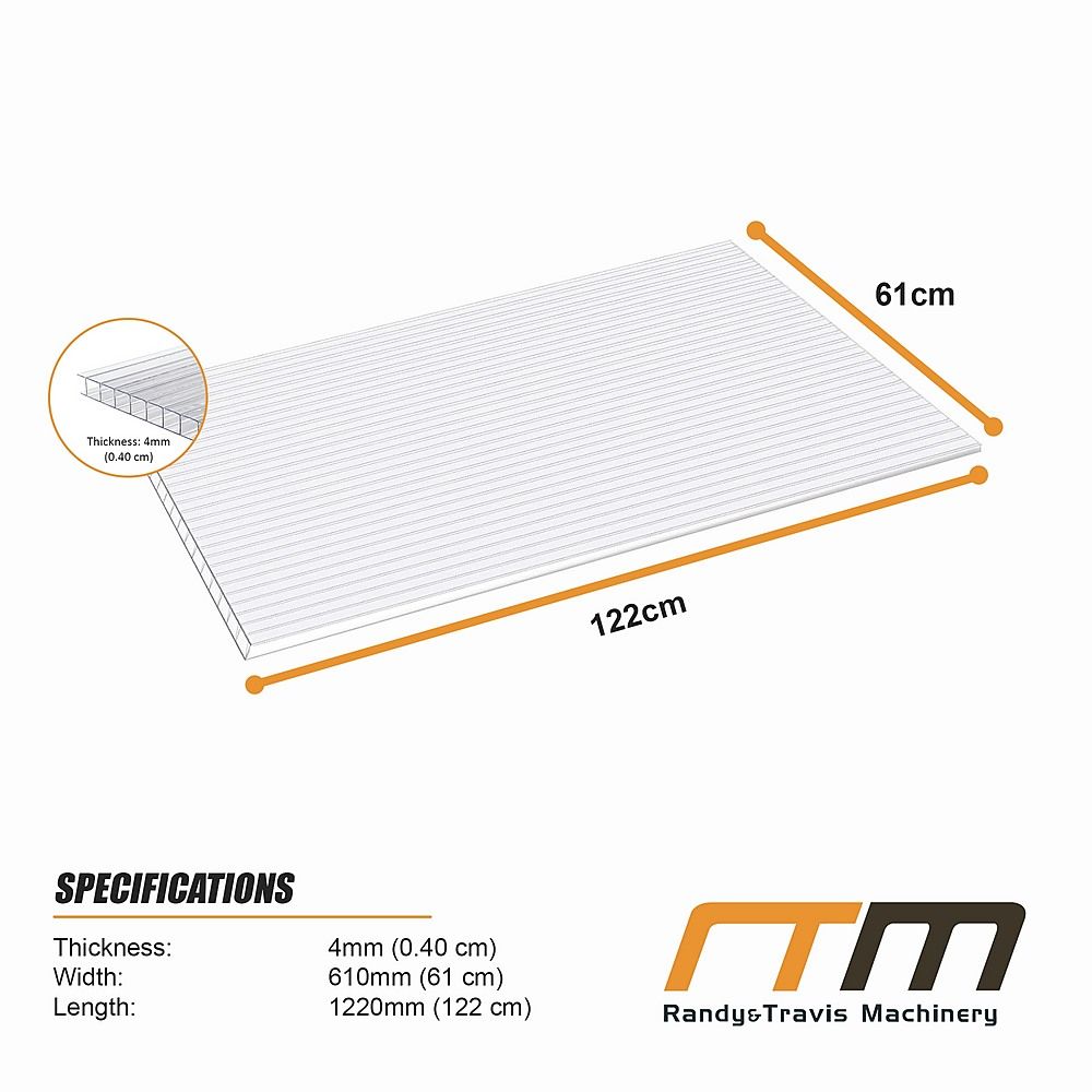 Polycarbonate Roofing Sheets – 610x1220mm Clear Panels, 12 Pack