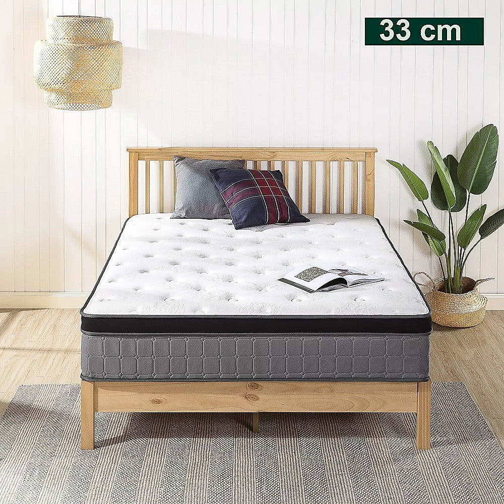 Mattress King Single Euro Top Pocket Spring Motion Isolation CertiPUR-US Certified