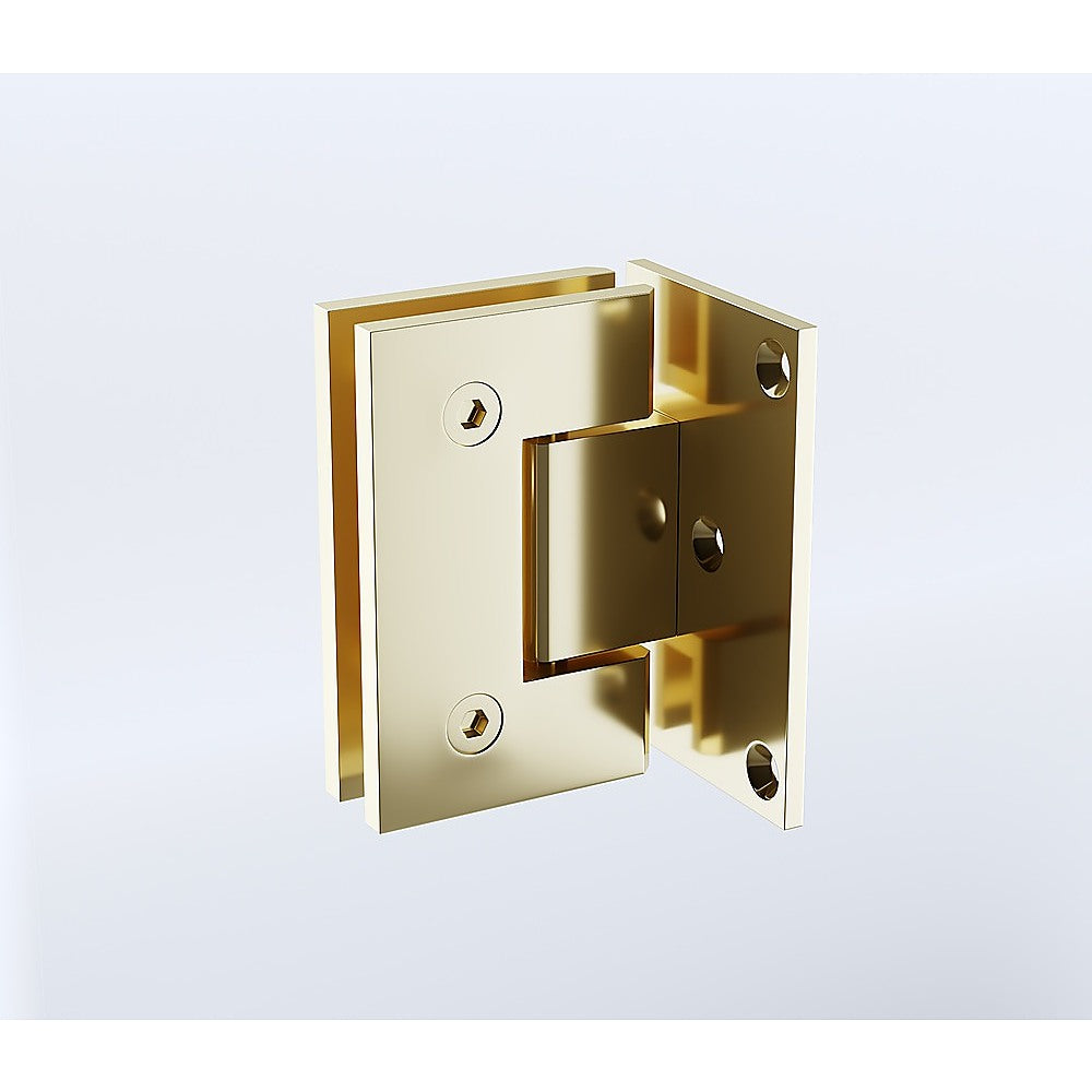 90° Brass Glass Shower Door L-Hinge in Gold