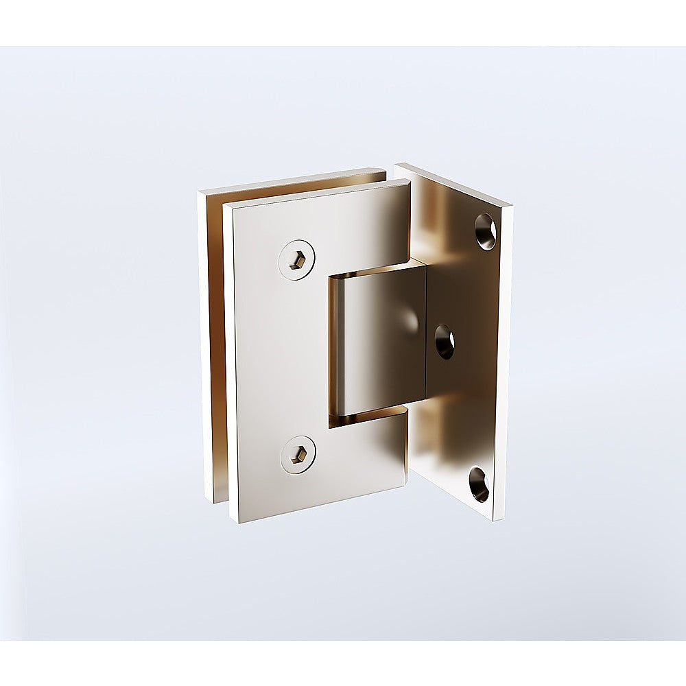 90° Stainless steel Glass Shower Door L-Hinge in Nickel