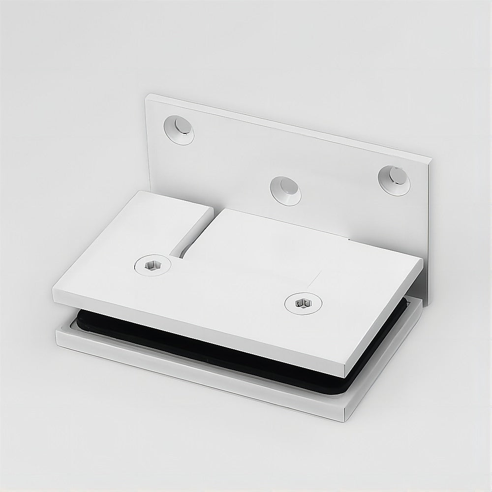 90° Stainless steel Glass Shower Door L-Hinge in White