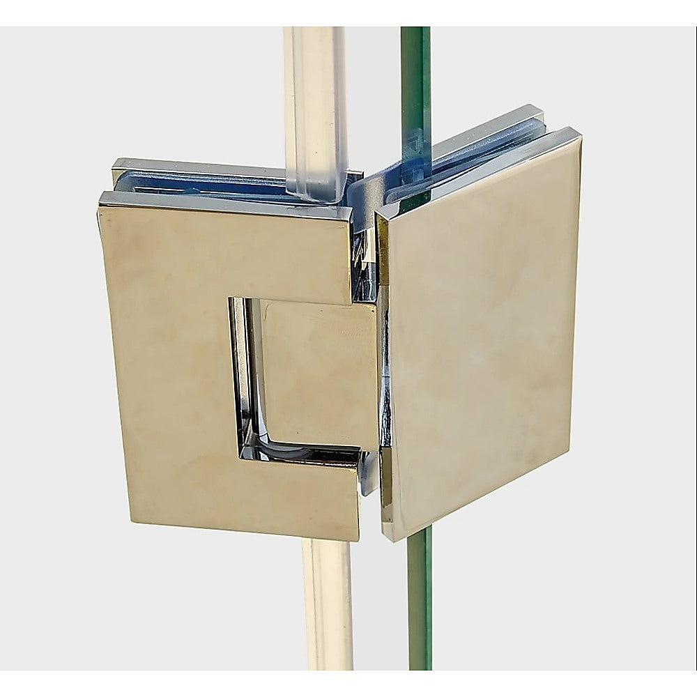 135 Degree Glass to Glass Stainless steel Square Shower Hinge in Gold