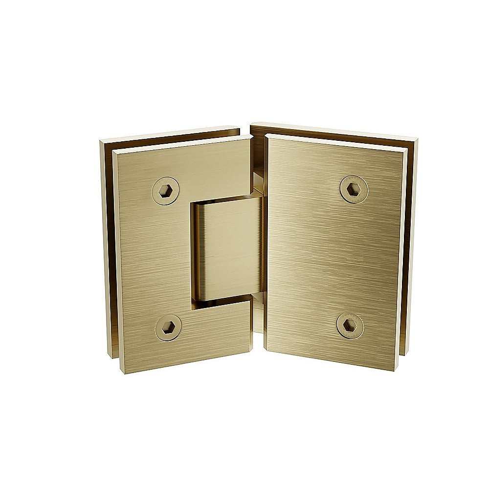 135 Degree Glass to Glass Stainless steel Square Shower Hinge in Gold