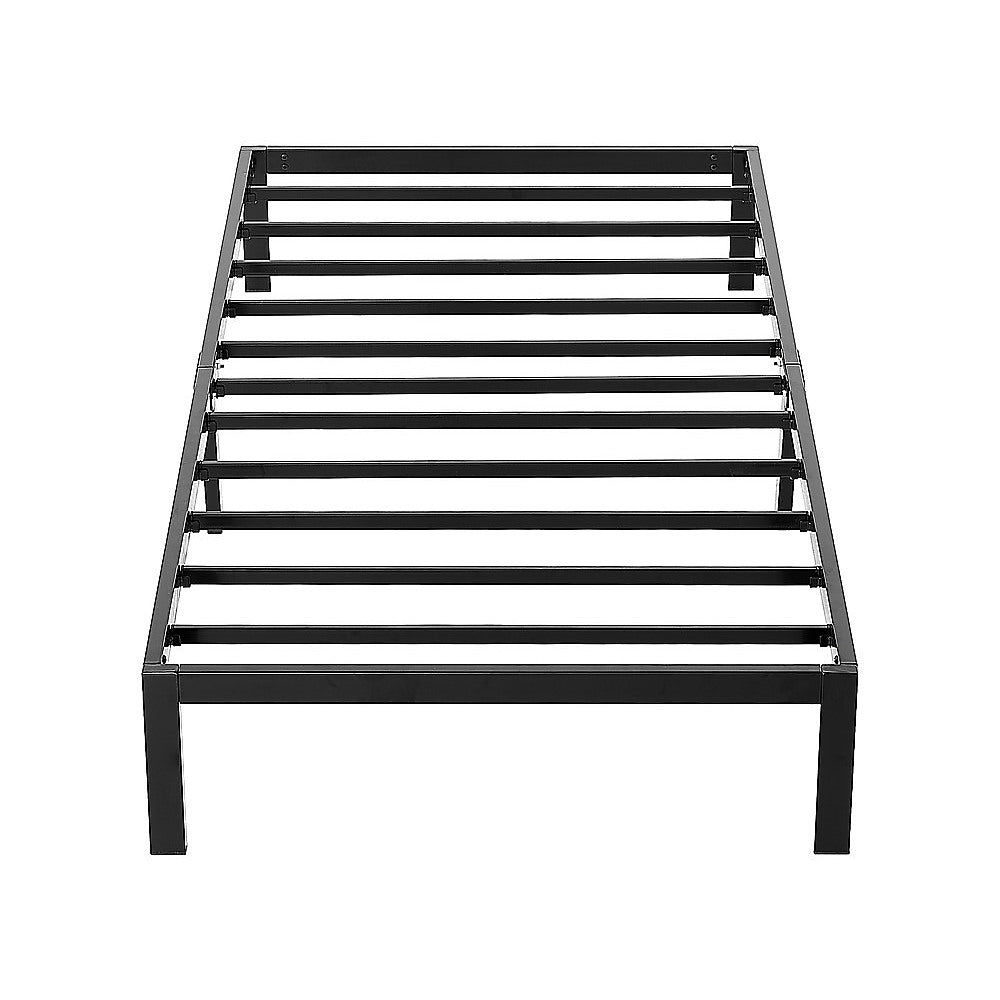 Single Metal Bed Frame Full Steel Heavy Duty