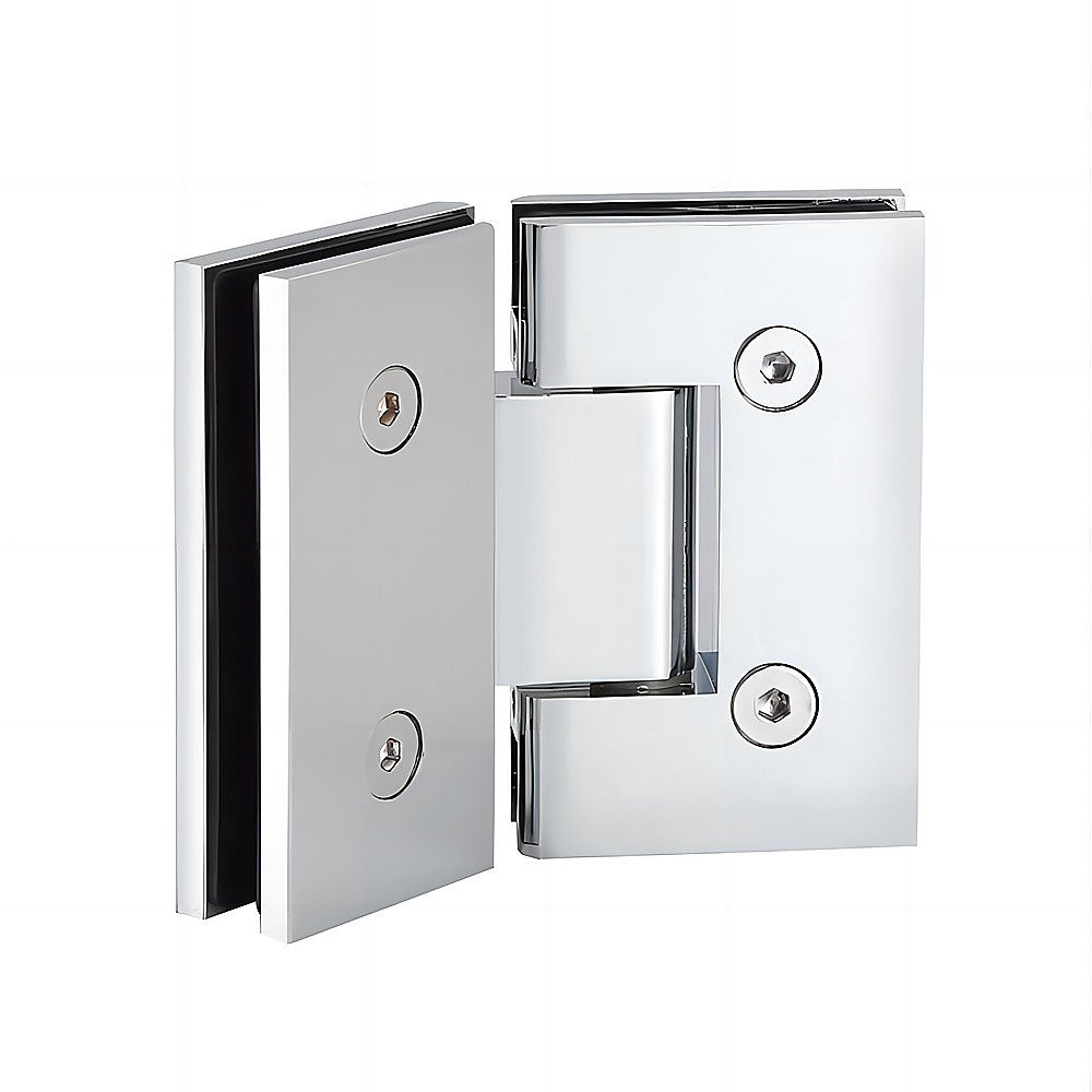90cm Frameless Diamond Shower Screen with Chrome Channels and Brass Hinges