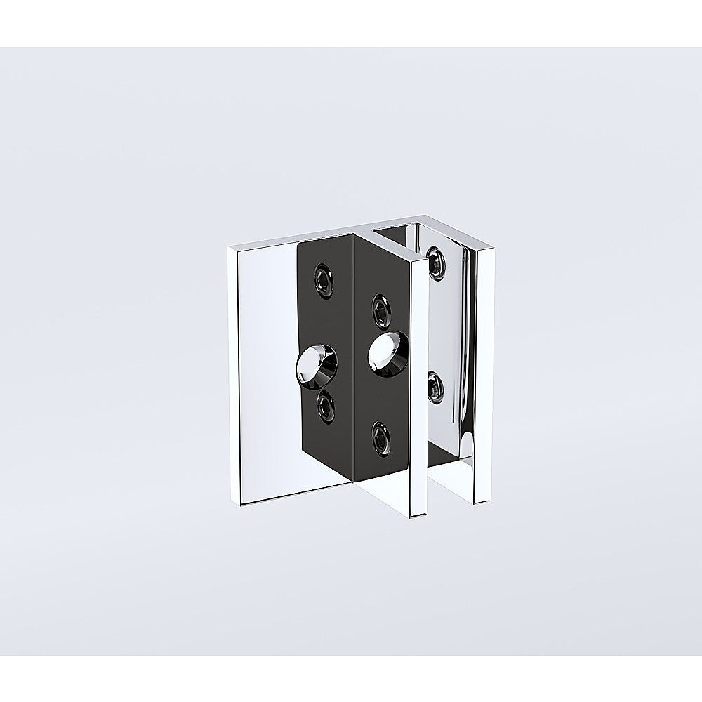 100x80cm Corner Frameless Shower Screen with Chrome Brackets and SS Hinges