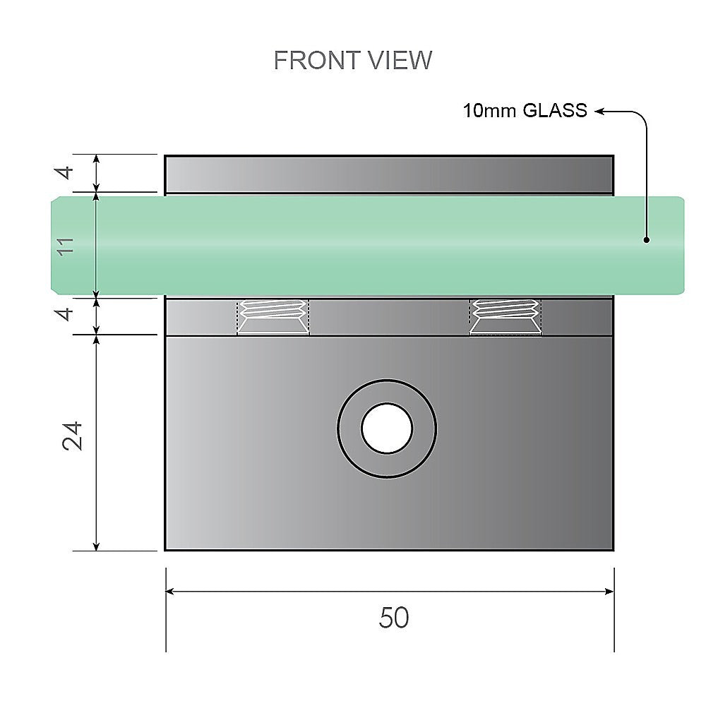 100x80cm Corner Frameless Shower Screen with Chrome Brackets and SS Hinges