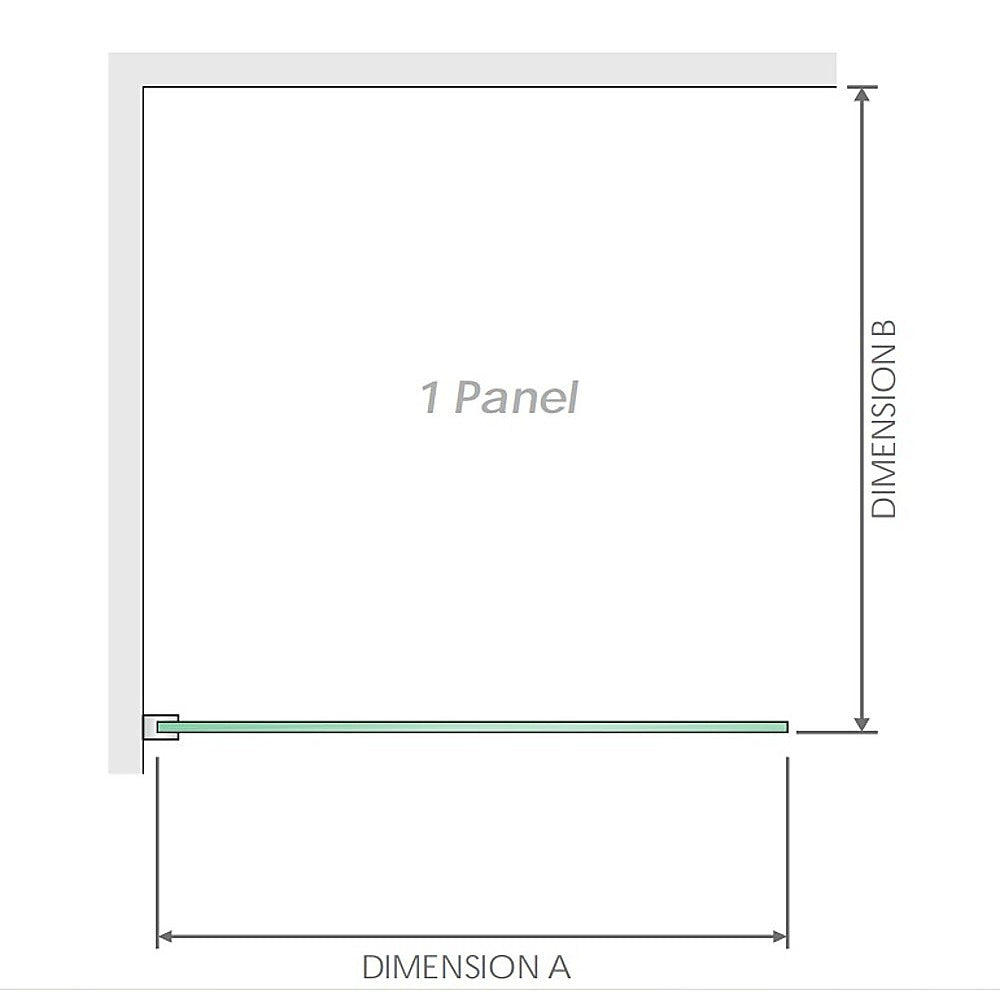 100x70cm Corner Frameless Shower Screen with Chrome Channel and SS Hinges