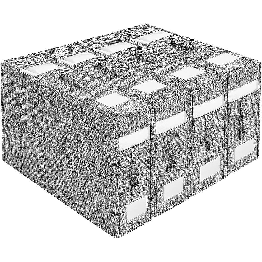 4PCS Foldable Bed Sheet Set Organizer Fabric Storage Bins with Handle Storage Box