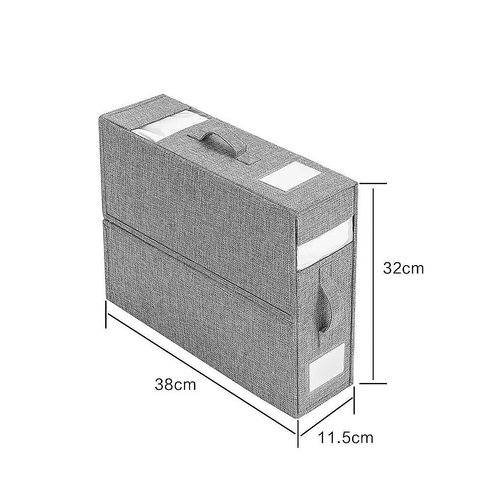 4PCS Foldable Bed Sheet Set Organizer Fabric Storage Bins with Handle Storage Box