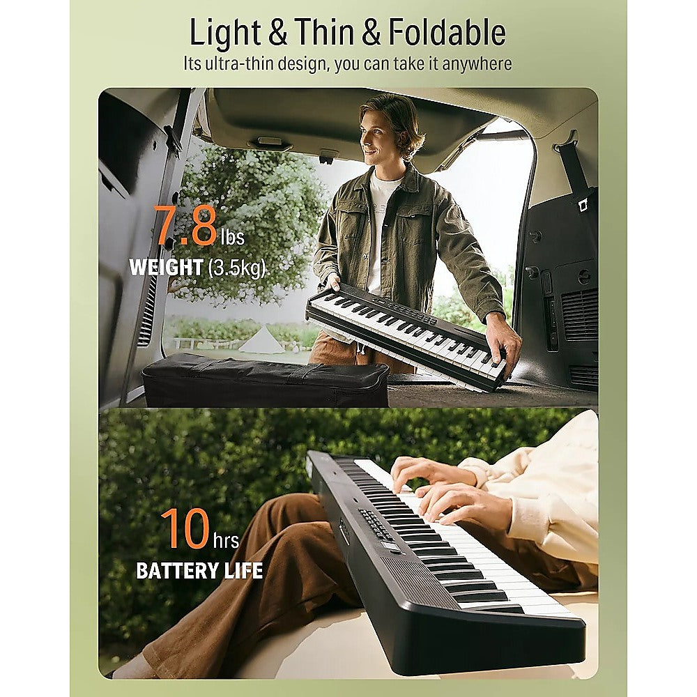 Folding Digital Piano 88 Key Velocity-Sensitive + Carry Case Pedal