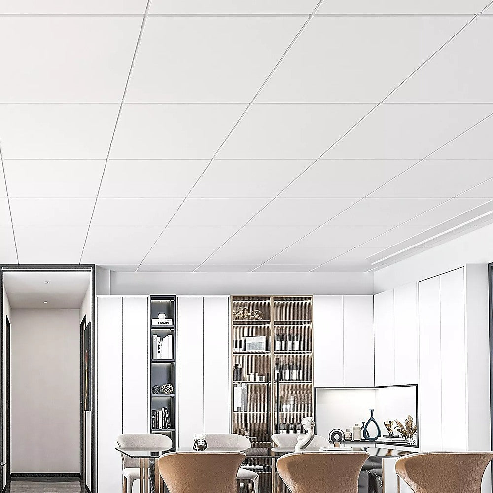 12x Smooth Drop Ceiling Tile 2ft x 2ft PVC Ceiling Panel