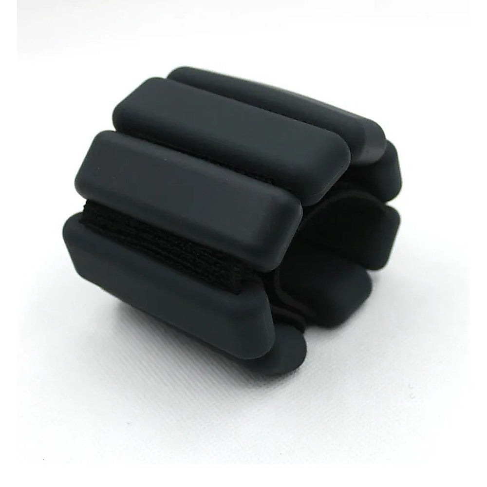 2-Piece Ankle & Wrist Weights – 2kg Pair Adjustable Workout Bangles Black