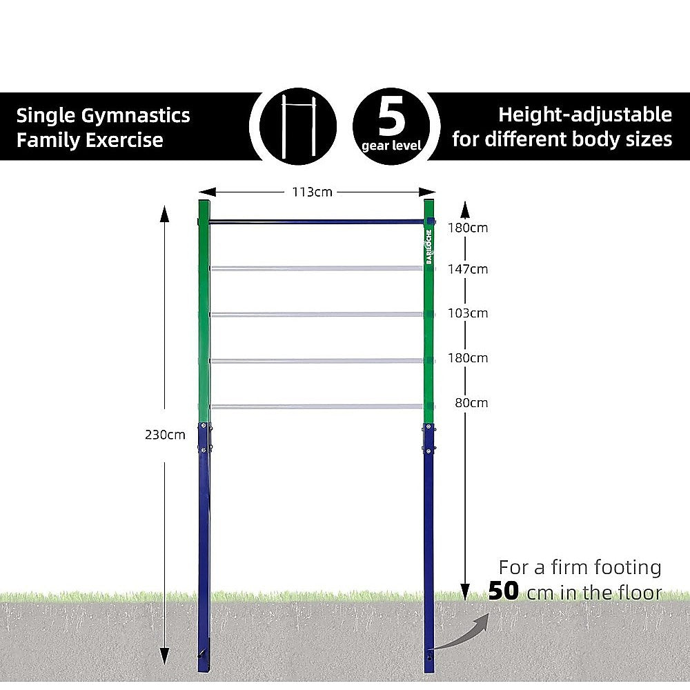 Single Outdoor Pull-Up Bar – Height Adjustable Gymnastics & Fitness Bar