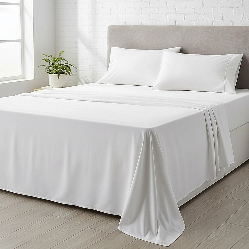 King Bed Sheet Set – 1800 Series Microfiber, Deep Pocket, Soft & Breathable, White