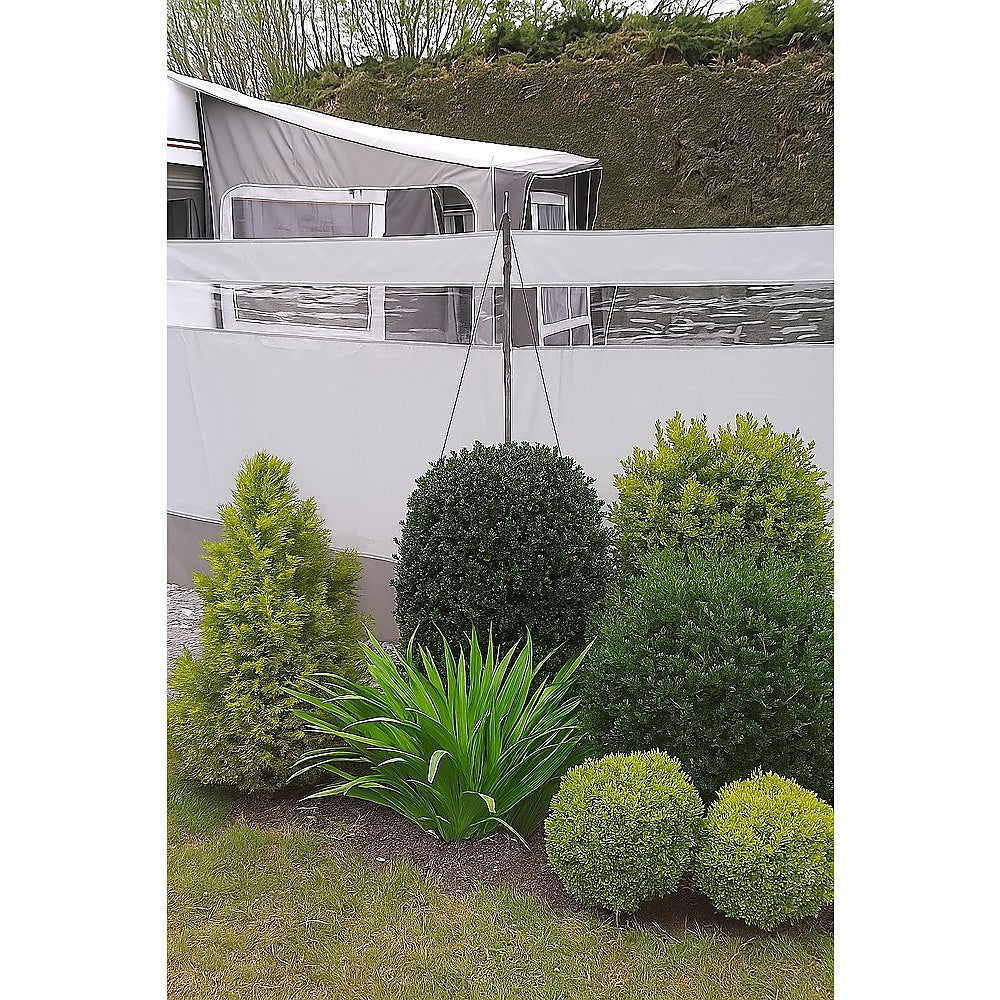 Camping Windbreak with Clear Windows & Bag – 725x140cm Grey