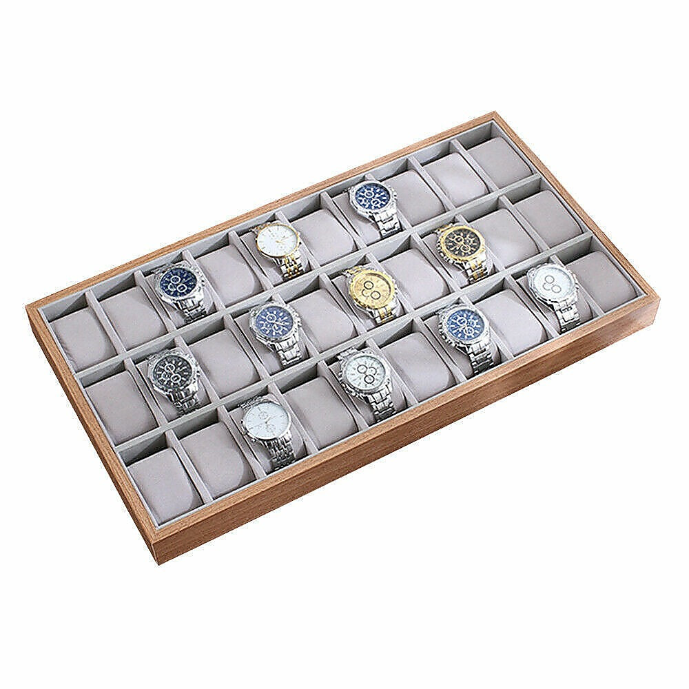 30-Grid Watch & Jewellery Tray Organiser Display Case Holder – Velvet Drawer Insert