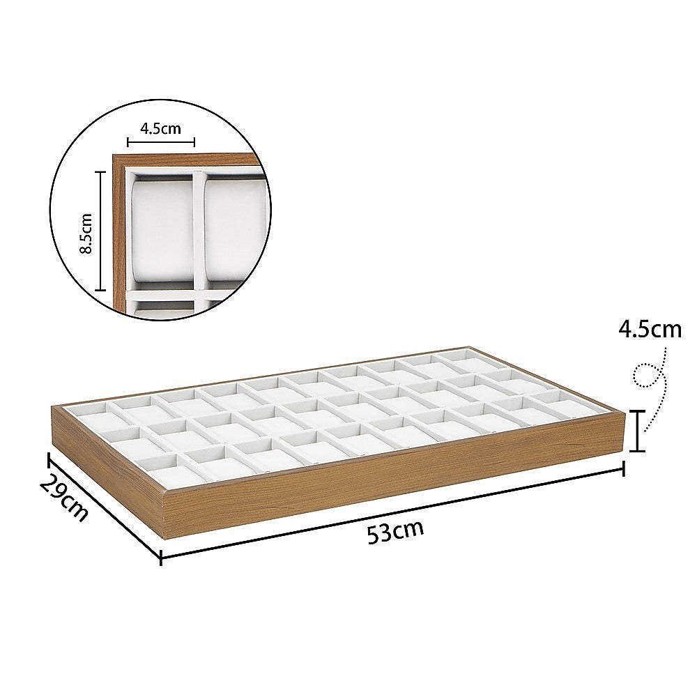 30-Grid Watch & Jewellery Tray Organiser Display Case Holder – Velvet Drawer Insert