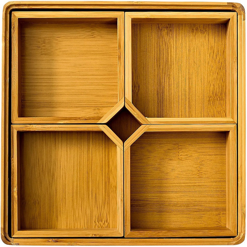 Square Bamboo Snack Serving Tray – Eco-Friendly Platter for Fruit, Cheese & Appetisers