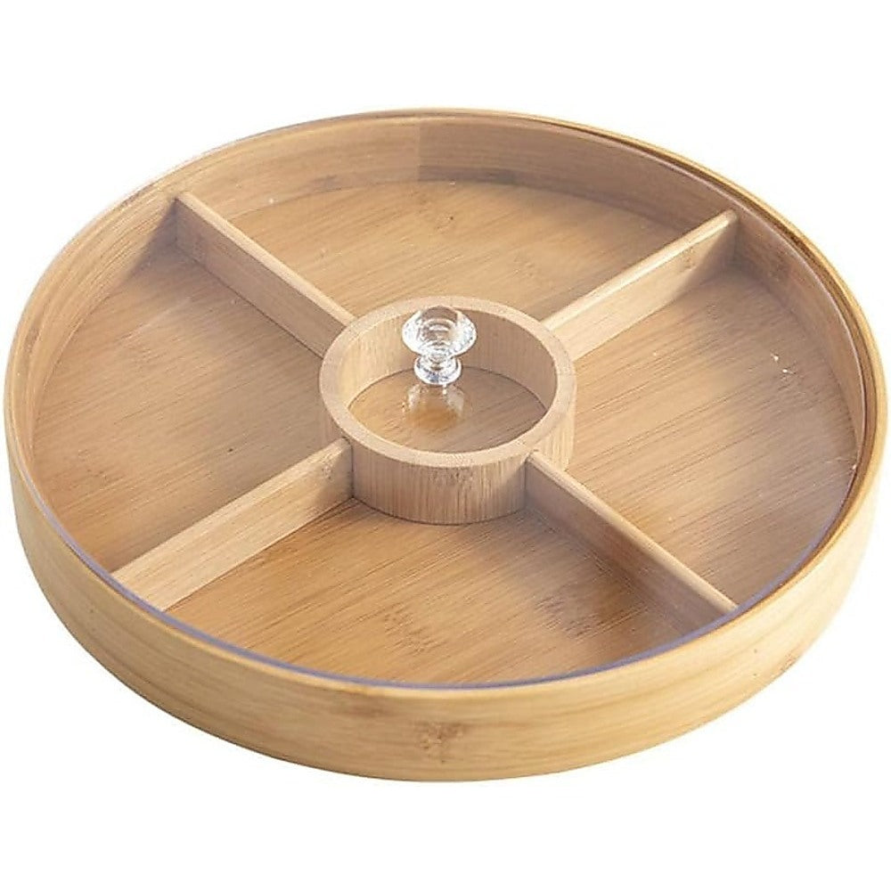 Round Bamboo Snack Serving Tray – Eco-Friendly Platter for Fruit, Cheese & Appetisers