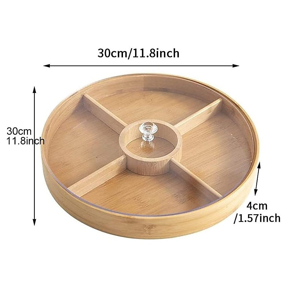 Round Bamboo Snack Serving Tray – Eco-Friendly Platter for Fruit, Cheese & Appetisers