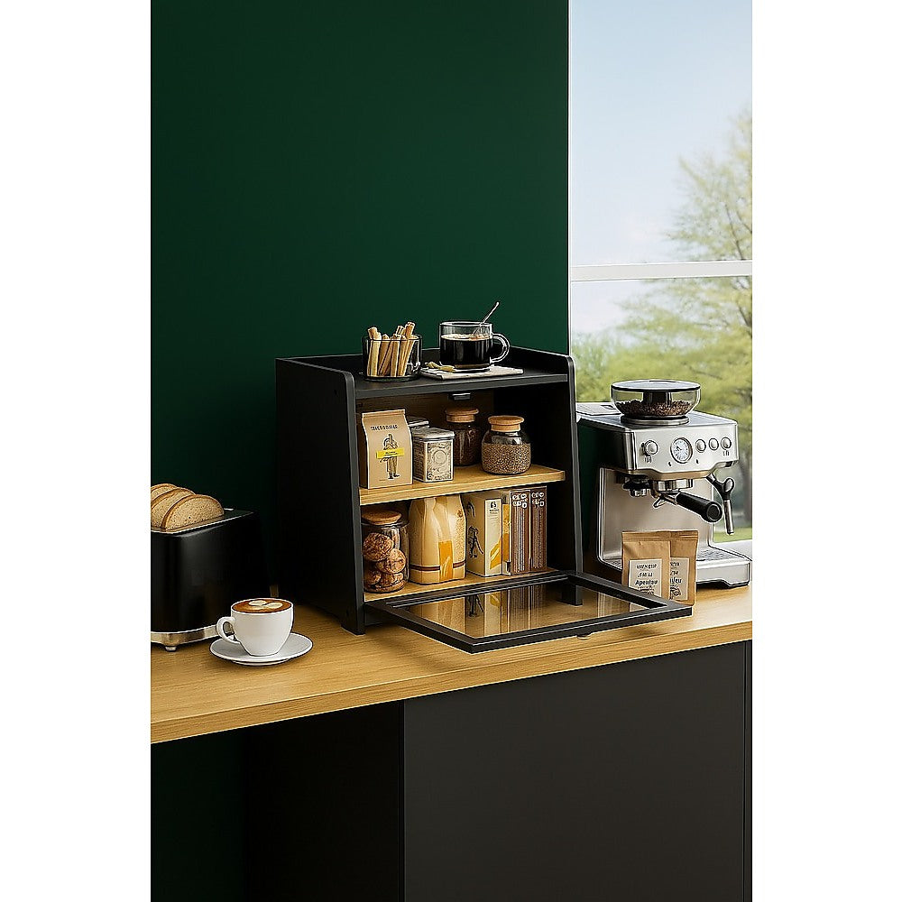 Black Bread Box – Large Kitchen Countertop Bread Storage