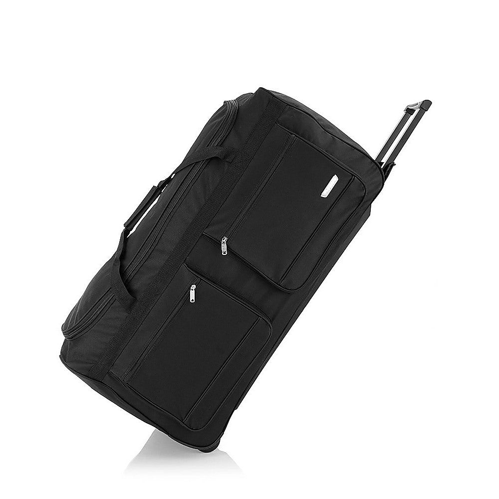 Large Black Wheeled Travel Duffle Bag – Rolling Luggage Trolley