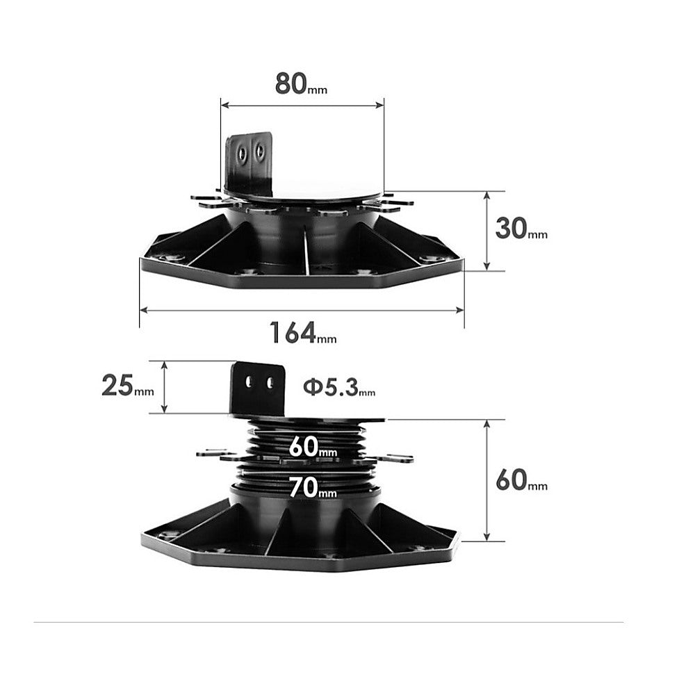 12 Pack Adjustable Deck Support Pedestals – Deck Foundation Bases