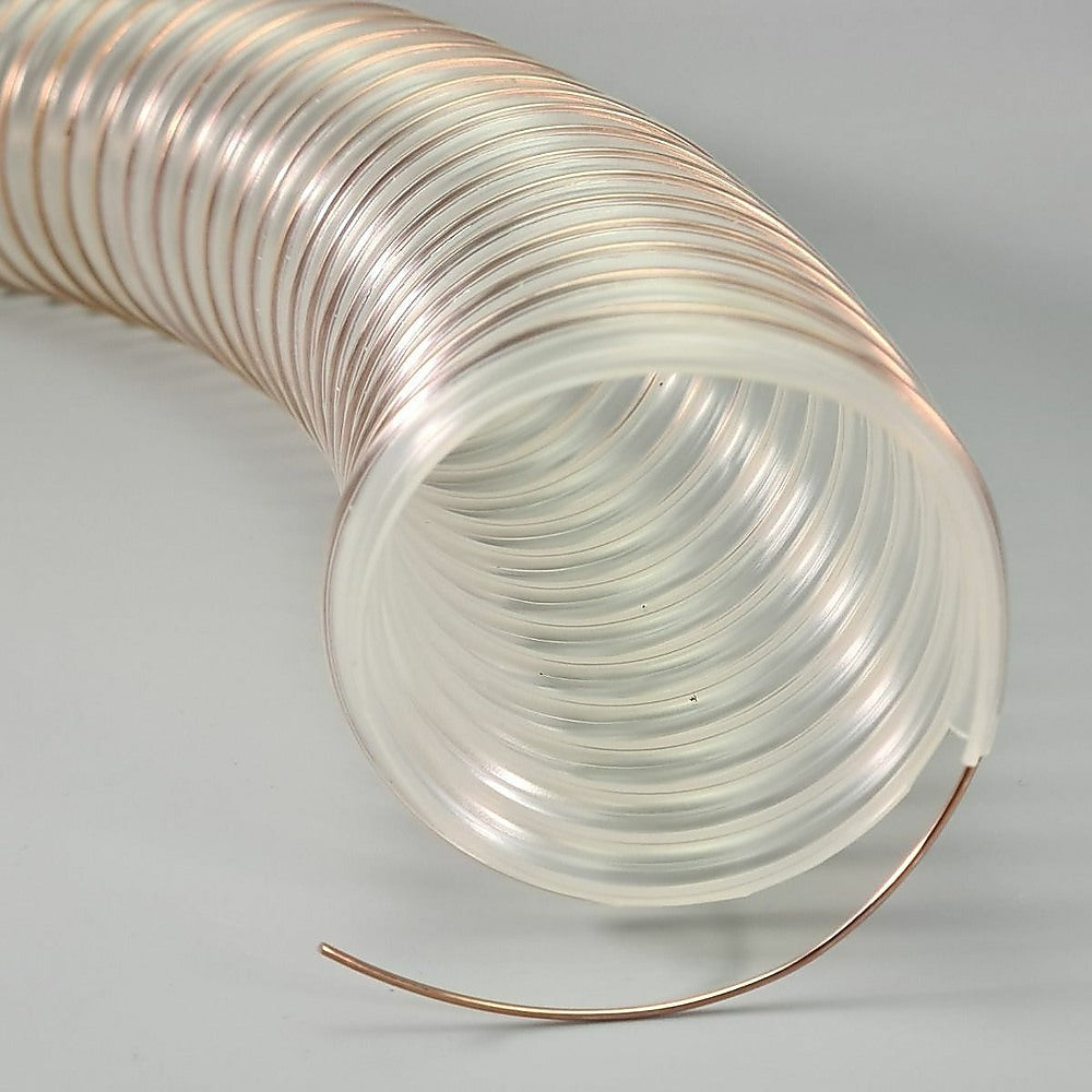 2m PU Flexible Ducting Hose – Clear Ventilation Tube for Dust, Fume & Woodworking Extraction