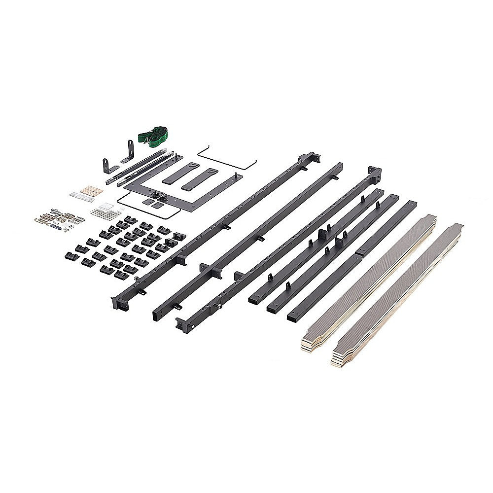 Double Wall Bed in White Gloss – Space Saving Murphy Bed Kit with Silver Door Handle