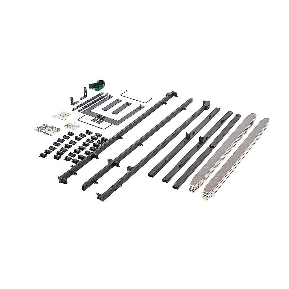 Queen Wall Bed in White Gloss – Space Saving Murphy Bed Kit with Black Door Handle