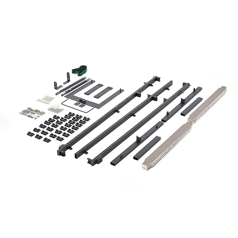 King-single Wall Bed in White Gloss – Space Saving Murphy Bed Kit with Black Door Handle