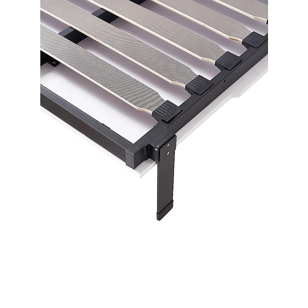 King-single Wall Bed in White – Space Saving Murphy Bed Kit with Gold Door Handle