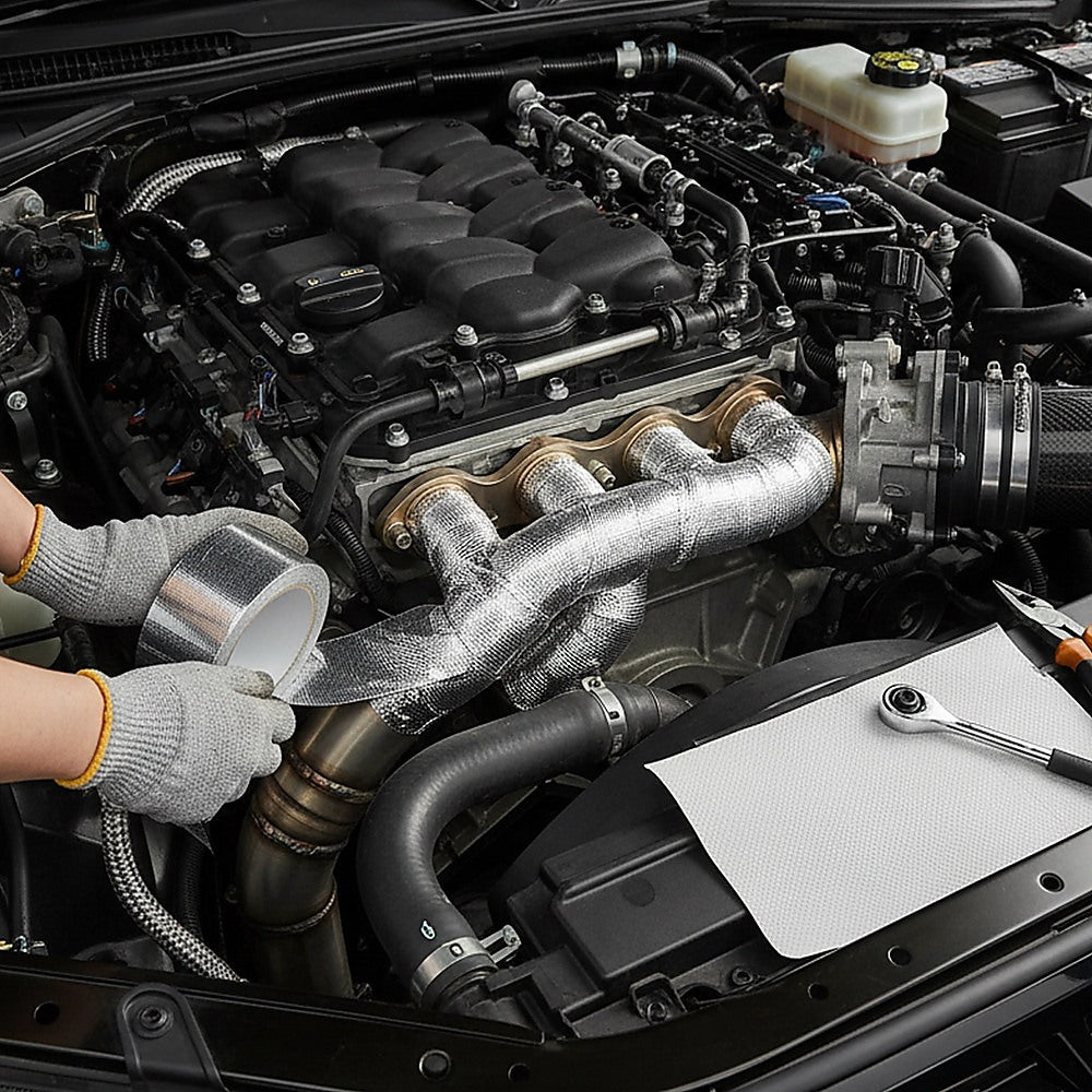 Exhaust Heat Wrap Tape 25m Aluminium – Car Pipe Insulation & Heat Shield