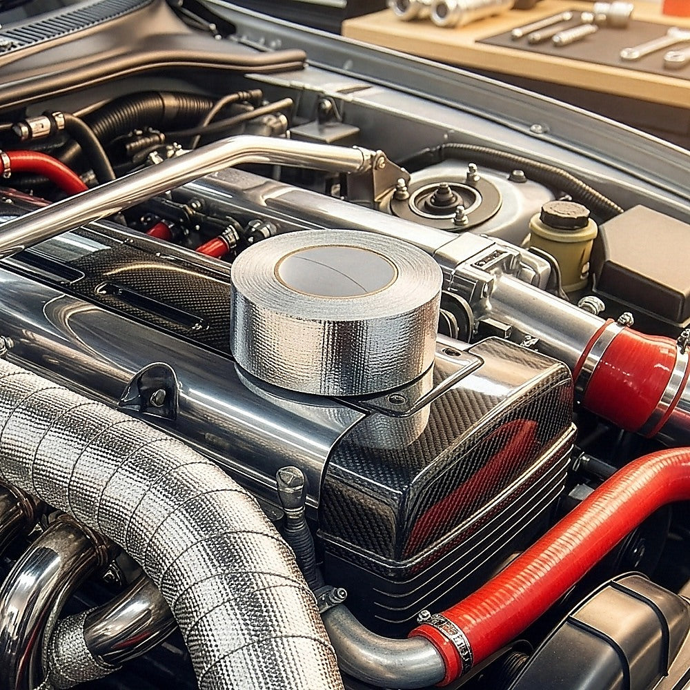 Exhaust Heat Wrap Tape 25m Aluminium – Car Pipe Insulation & Heat Shield