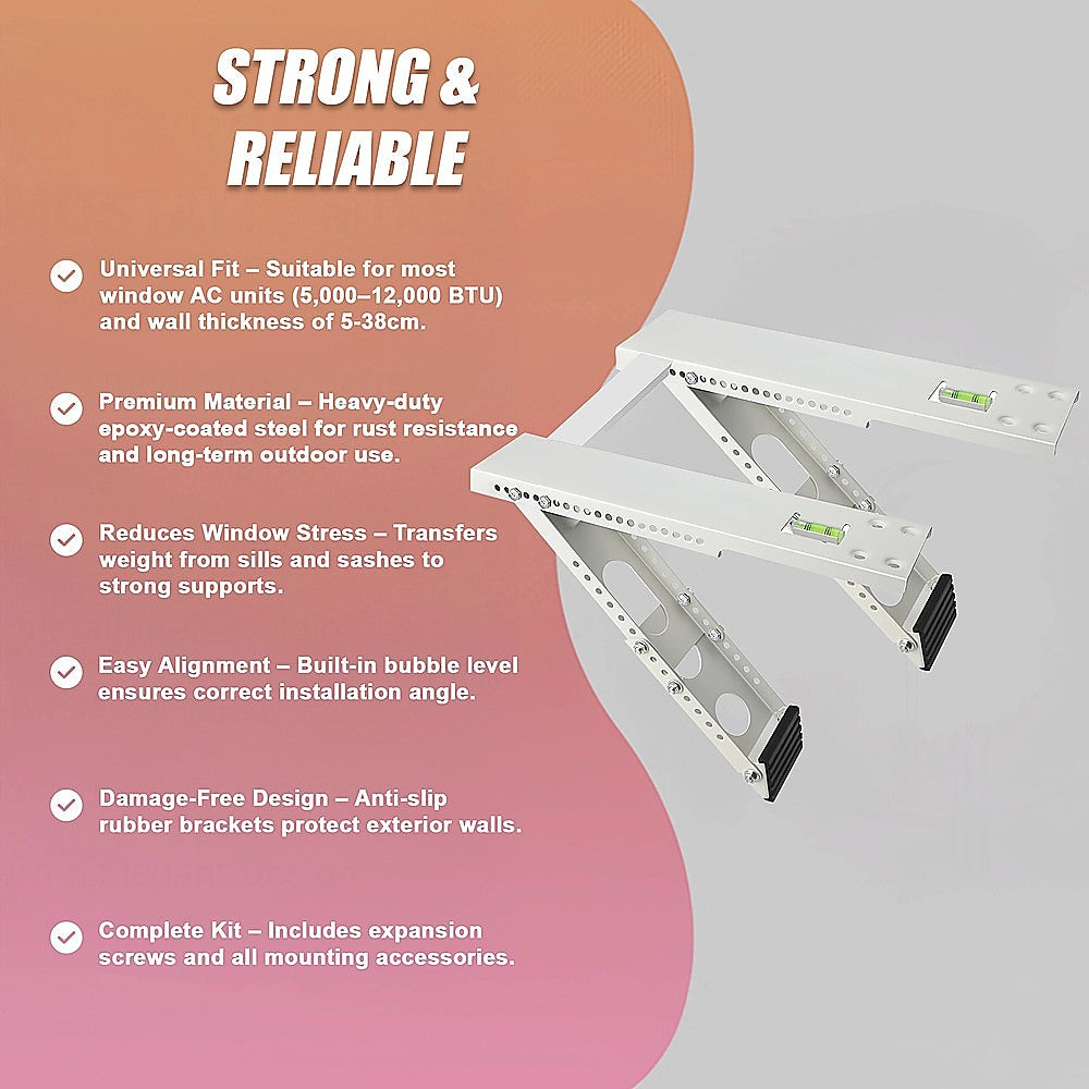 Heavy Duty Air Conditioner Bracket – Window & Outdoor AC Unit Support Mounting Accessories